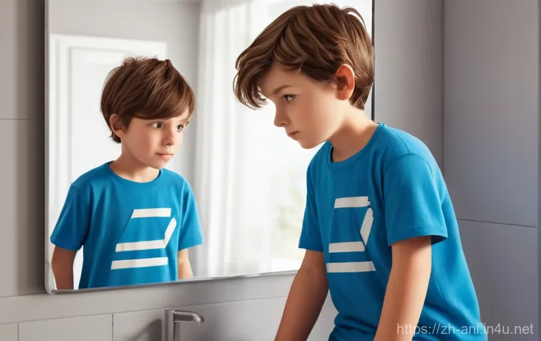 빅풋 주니어 The Son of Bigfoot 빅풋 주니어와 가족의 중요성 - **Prompt 1: Adam's Peculiar Reflection** An animated illustration of a young boy named Adam, aro...