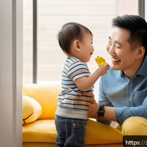 보스 베이비 The Boss Baby 보스 베이비와 가족 코미디 - A heartwarming family scene inside a modern Chinese home featuring a young toddler wearing a colorfu...